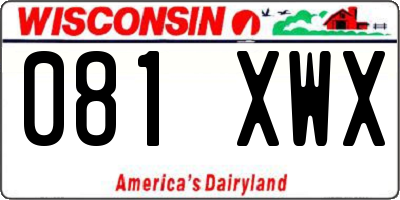 WI license plate 081XWX