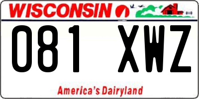 WI license plate 081XWZ