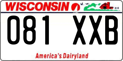 WI license plate 081XXB