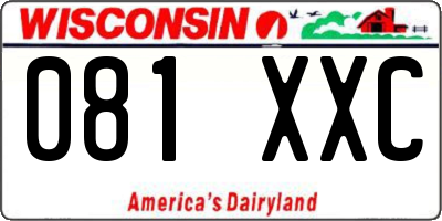 WI license plate 081XXC