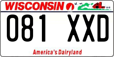 WI license plate 081XXD