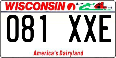 WI license plate 081XXE