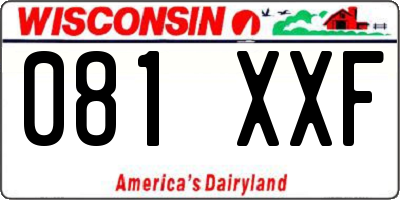 WI license plate 081XXF