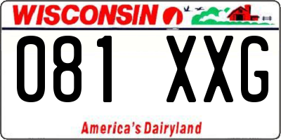 WI license plate 081XXG