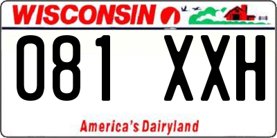 WI license plate 081XXH
