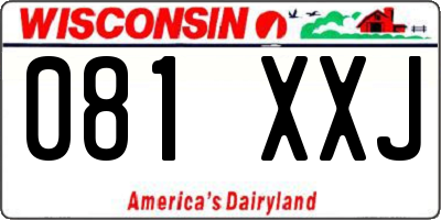 WI license plate 081XXJ