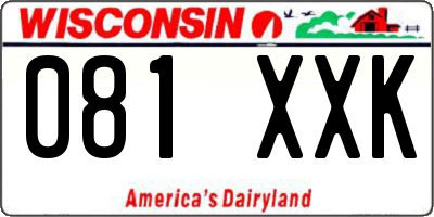 WI license plate 081XXK