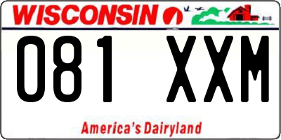 WI license plate 081XXM