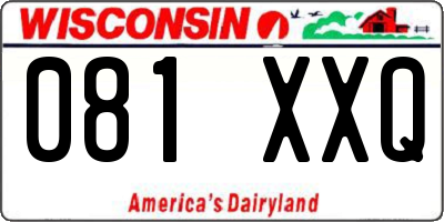 WI license plate 081XXQ