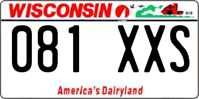 WI license plate 081XXS