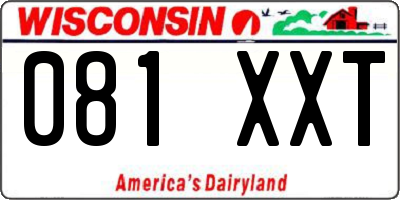 WI license plate 081XXT