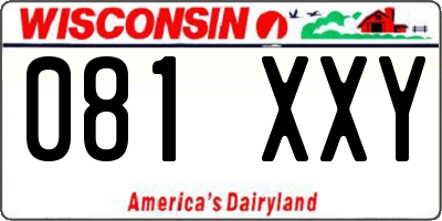 WI license plate 081XXY