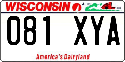 WI license plate 081XYA