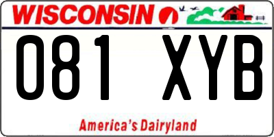 WI license plate 081XYB