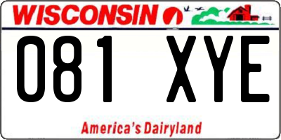 WI license plate 081XYE