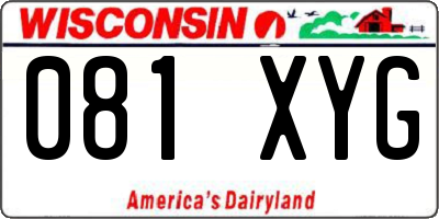 WI license plate 081XYG