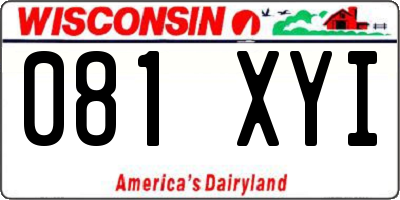 WI license plate 081XYI
