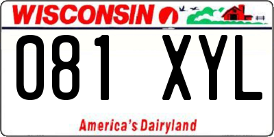 WI license plate 081XYL
