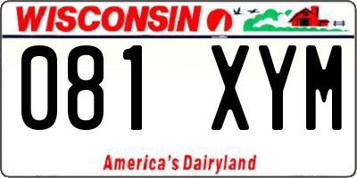 WI license plate 081XYM