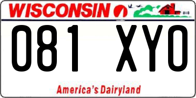 WI license plate 081XYO