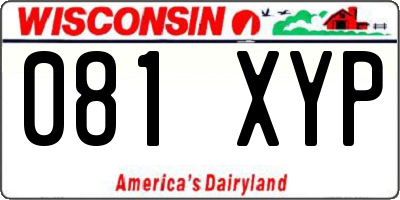 WI license plate 081XYP