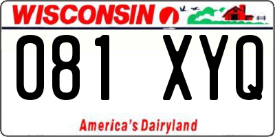 WI license plate 081XYQ