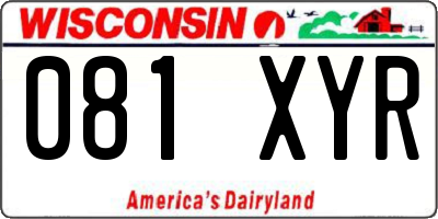 WI license plate 081XYR