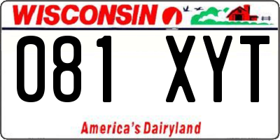 WI license plate 081XYT