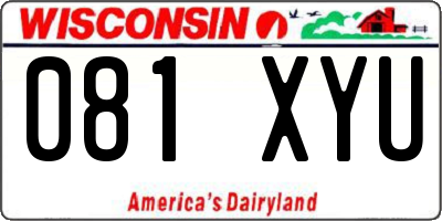 WI license plate 081XYU