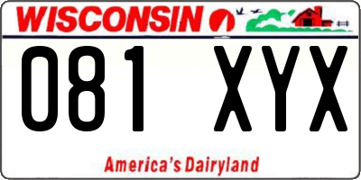 WI license plate 081XYX