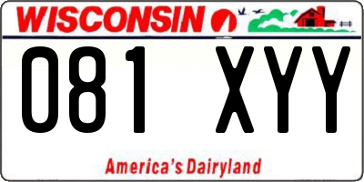 WI license plate 081XYY