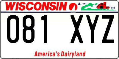 WI license plate 081XYZ