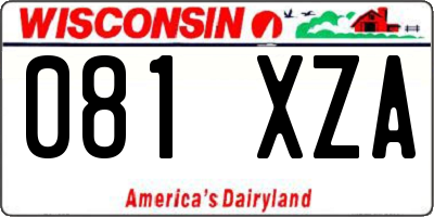 WI license plate 081XZA