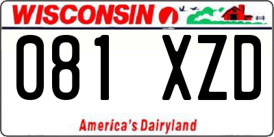 WI license plate 081XZD