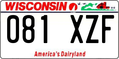 WI license plate 081XZF