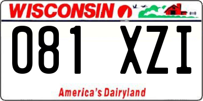 WI license plate 081XZI