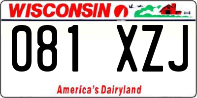WI license plate 081XZJ
