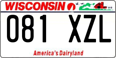WI license plate 081XZL