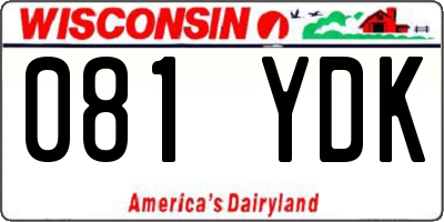 WI license plate 081YDK