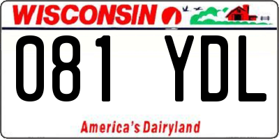 WI license plate 081YDL