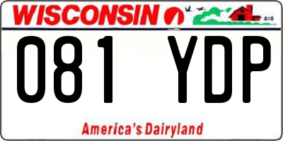 WI license plate 081YDP