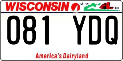 WI license plate 081YDQ