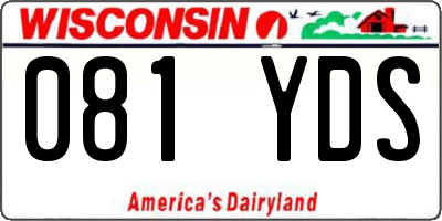 WI license plate 081YDS