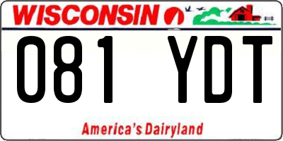 WI license plate 081YDT