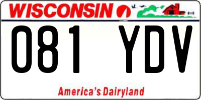 WI license plate 081YDV