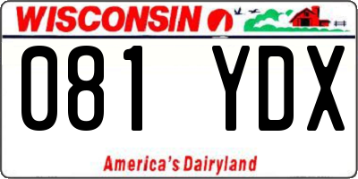 WI license plate 081YDX