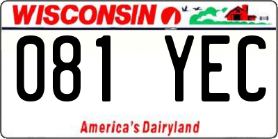 WI license plate 081YEC