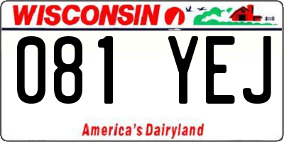 WI license plate 081YEJ