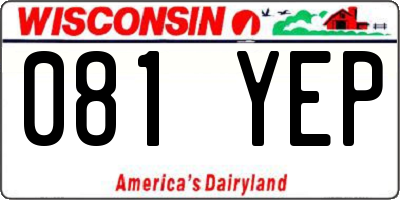 WI license plate 081YEP