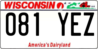 WI license plate 081YEZ
